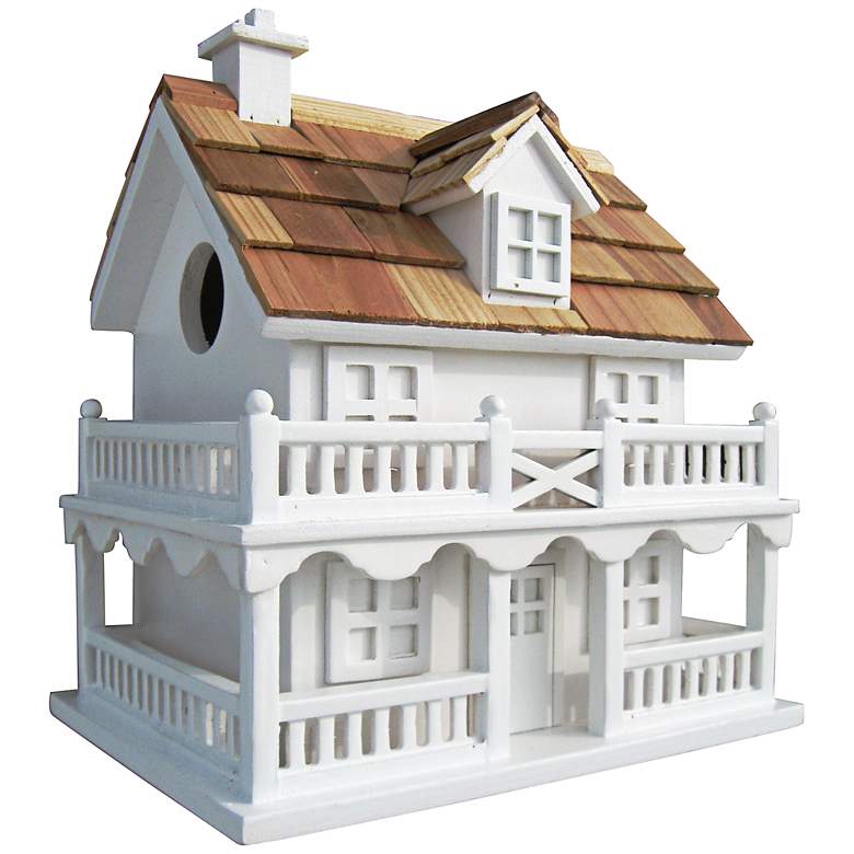 Image 1 Novelty White Cottage Birdhouse