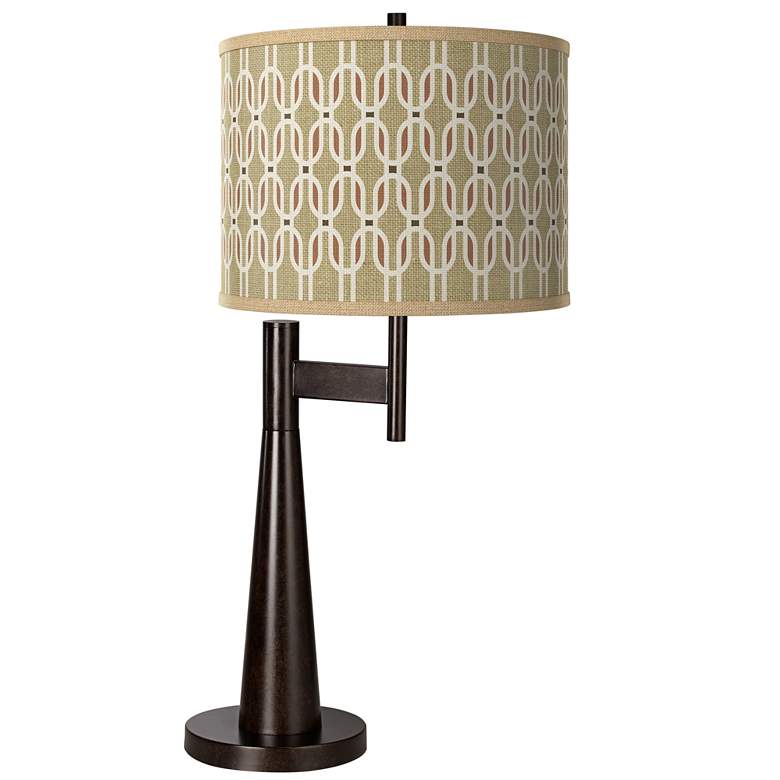 Image 1 Novo Modern Table Lamp with Rustic Mod Giclee Lamp Shade
