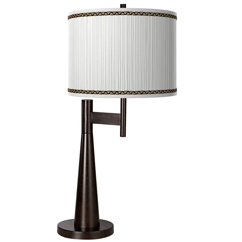 Image 1 Novo Table Lamp with Faux Pleated Giclee Print Lamp Shade