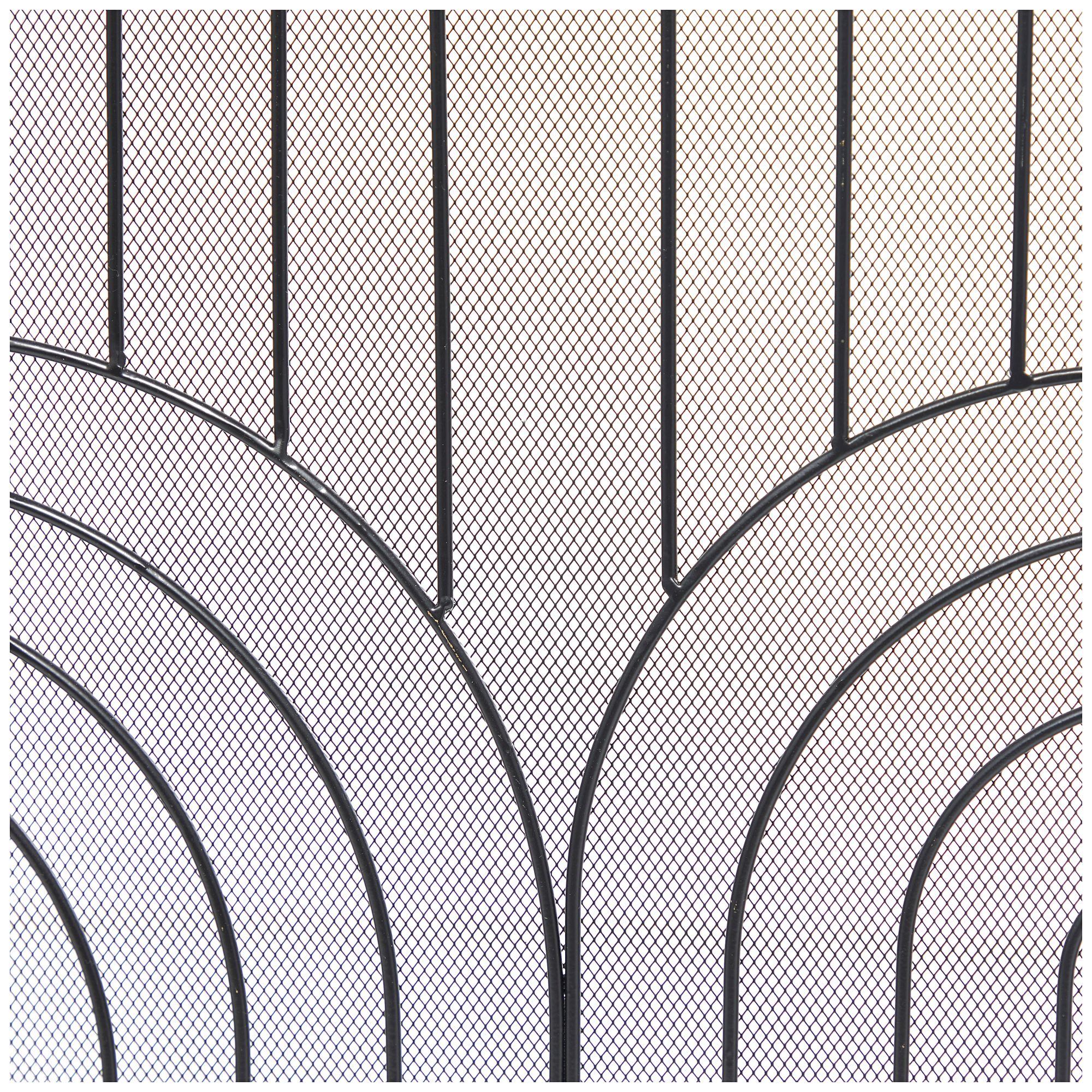 Image 3 Novogratz Black 30" High 3-Panel Geometric Fireplace Screen more views