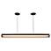 Nubis 47" Wide Black Split Canopy Dark Stained Walnut LED Linear Penda