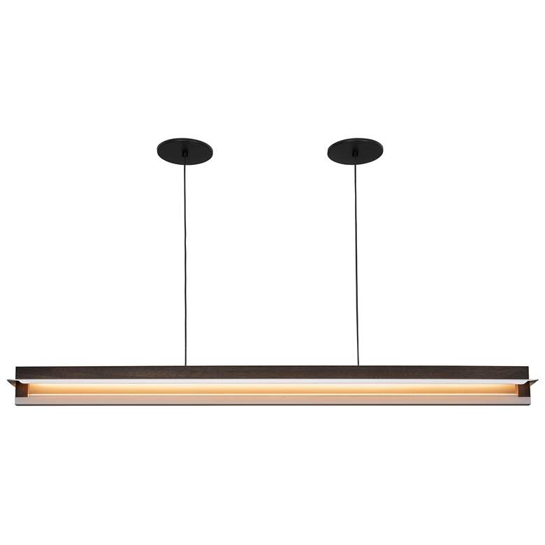 Image 1 Nubis 47" Wide Black Split Canopy Dark Stained Walnut LED Linear Penda