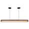 Nubis 47" Wide Black Split Canopy Walnut LED Linear Pendant