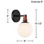 Nubuck 10 1/2" High Black and Brown Leather Wall Sconce Set of 2