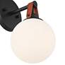 4_Nubuck 10 1/2" High Black and Brown Leather Wall Sconce more views