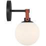 7_Nubuck 10 1/2" High Black and Brown Leather Wall Sconce more views