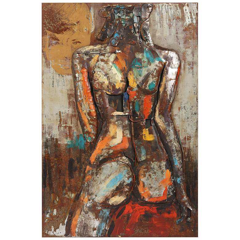 Image 2 Nude Study 1 48 inch High Mixed Media Metal Dimensional Wall Art