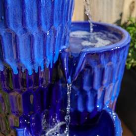 Image3 of Nueva 25" High Cobalt Blue Ceramic Outdoor Floor Fountain more views