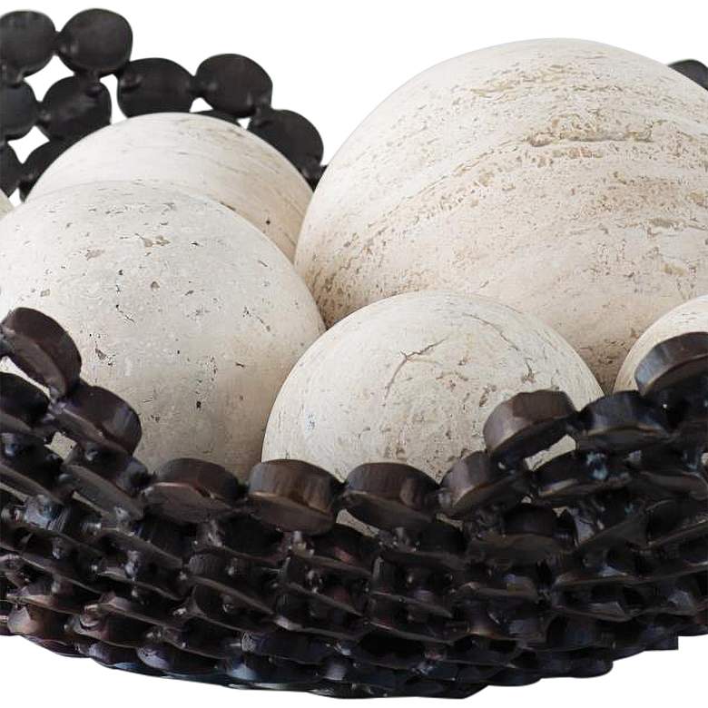 Image 3 Nugget 18" Wide Torched Metal Modern Decorative Bowl more views