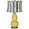 Nugget Double Gourd Table Lamp w/Crackle Stripes Shade