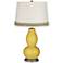 Nugget Double Gourd Table Lamp with Scallop Lace Trim
