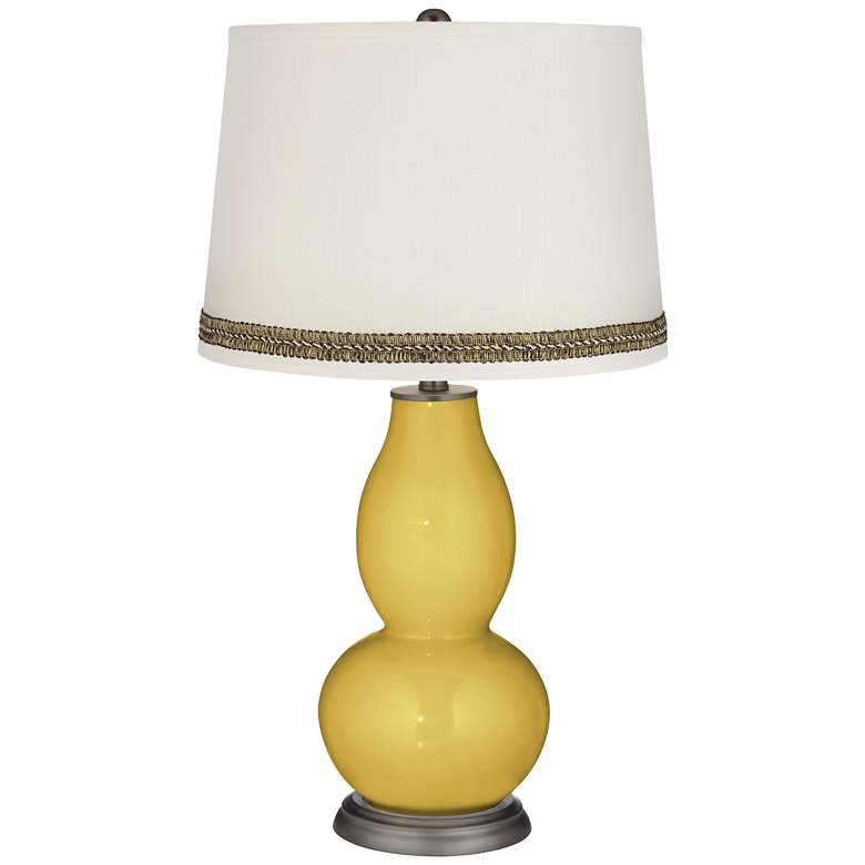 Image 1 Nugget Double Gourd Table Lamp with Wave Braid Trim