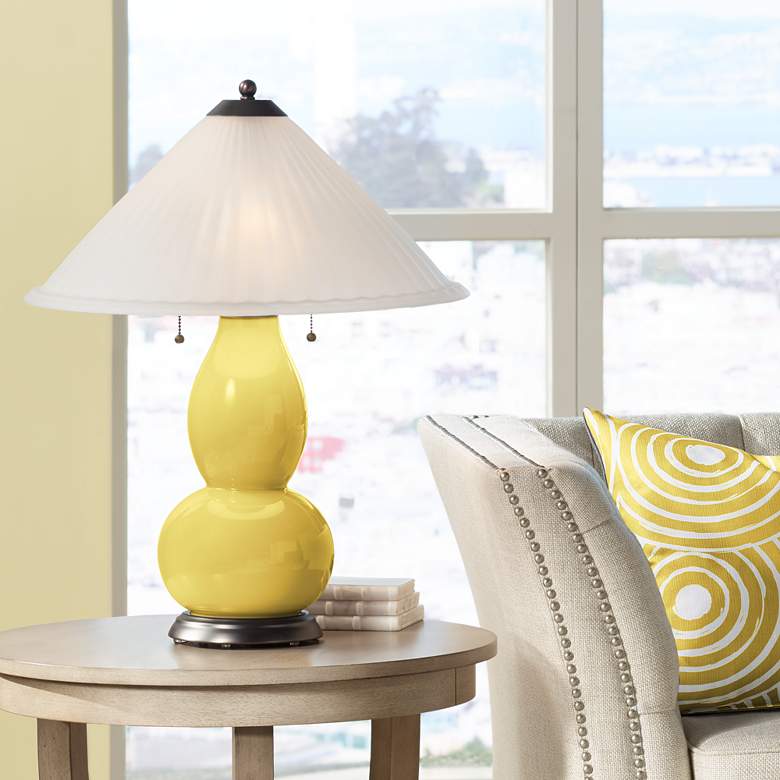 Image 1 Nugget Fulton Table Lamp with Fluted Glass Shade