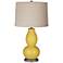 Nugget Linen Drum Shade Double Gourd Table Lamp