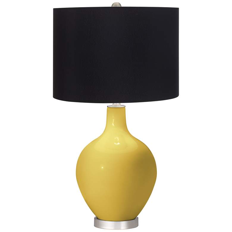 Image 1 Nugget Yellow Ovo Table Lamp with Black Shade