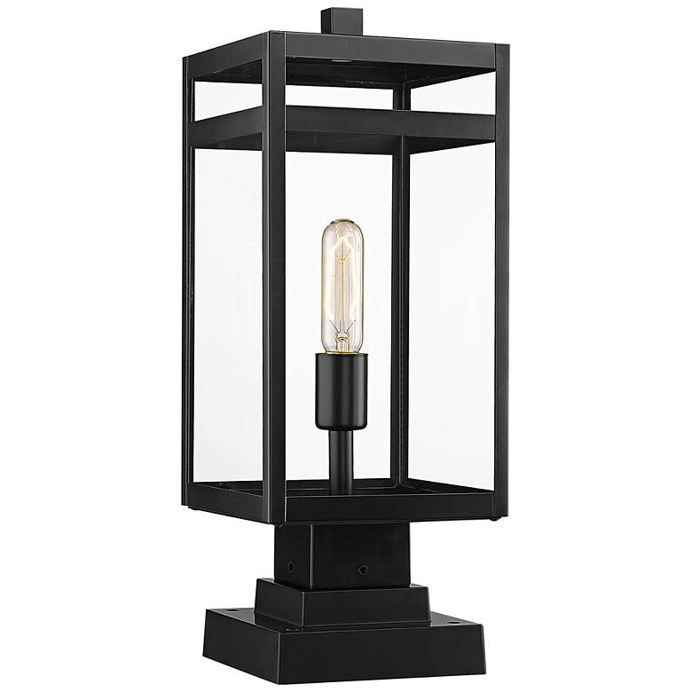 Image 1 Nuri 19 1/2" High Black Outdoor Pier Mount Light