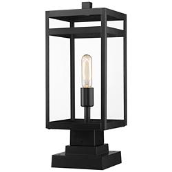 Nuri 19 1/2" High Black Outdoor Pier Mount Light