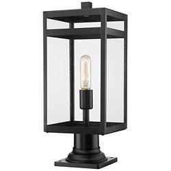 Nuri 19 3/4" High Black Outdoor Pier Mount Light