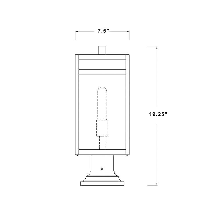 Image 6 Nuri 19 3/4" High Black Outdoor Pier Mount Light more views