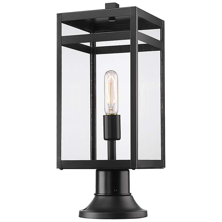 Image 1 Nuri 19 3/4" High Black Outdoor Pier Mount Light