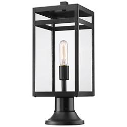Nuri 19 3/4" High Black Outdoor Pier Mount Light