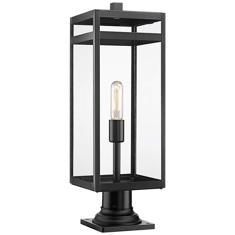 Image 1 Nuri 23 1/2" High Black Outdoor Pier Mount Light