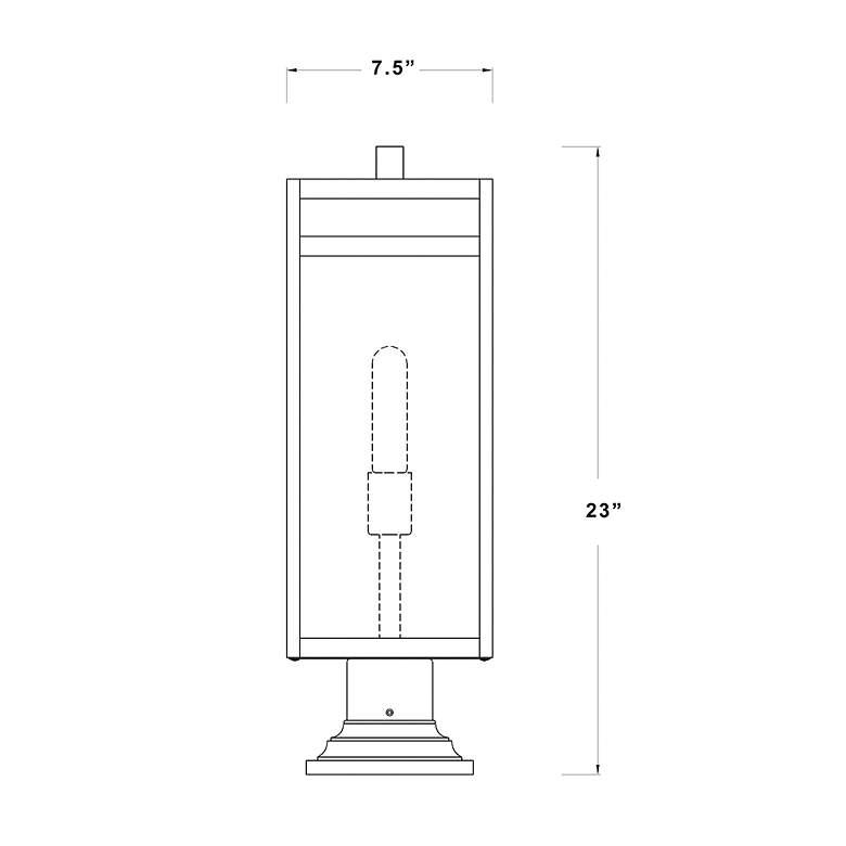 Image 7 Nuri 23 1/2" High Black Outdoor Pier Mount Light more views