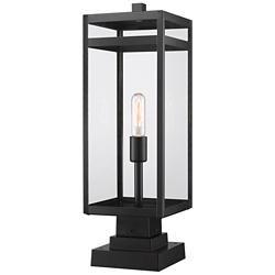 Nuri 23" High Black Metal Rectangular Outdoor Pier Mount
