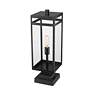 3_Nuri 23" High Black Metal Rectangular Outdoor Pier Mount more views