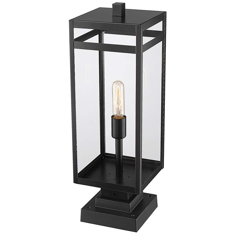 Image 4 Nuri 23" High Black Metal Rectangular Outdoor Pier Mount more views