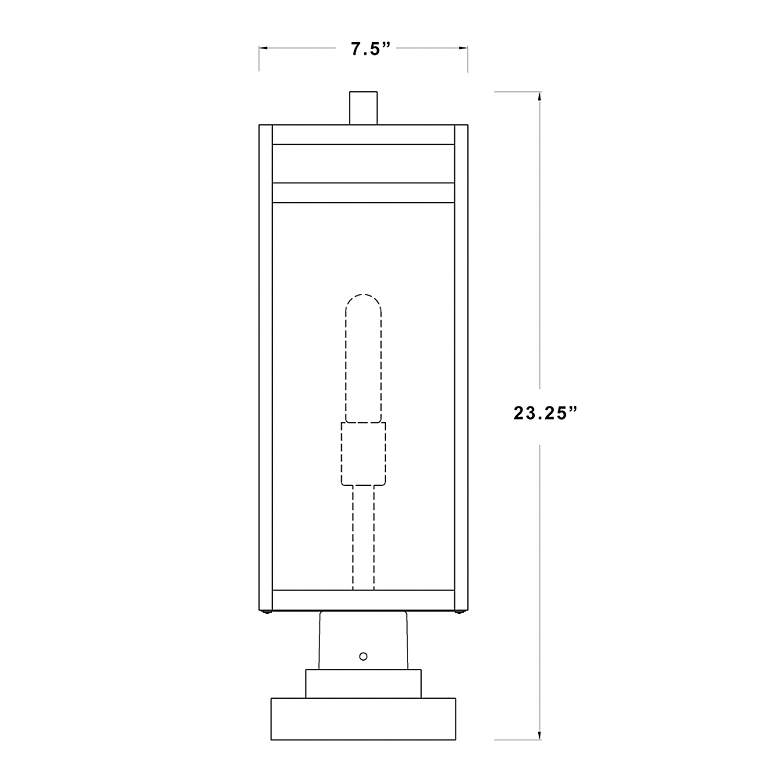 Image 5 Nuri 23" High Black Metal Rectangular Outdoor Pier Mount more views