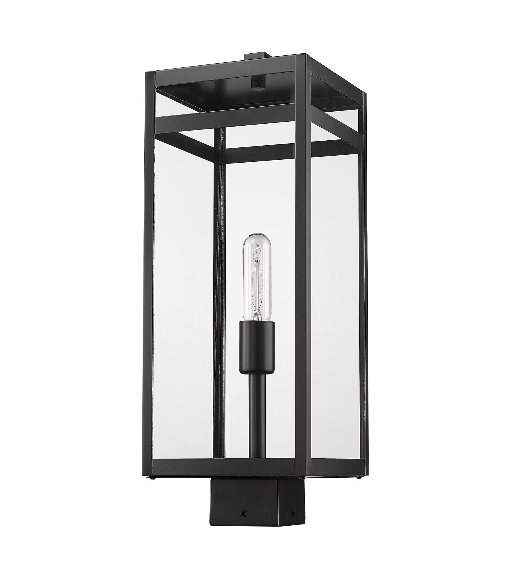 Image 5 Nuri by Z-Lite Black 21 inch 1 Light Outdoor Post Mount Fixture more views
