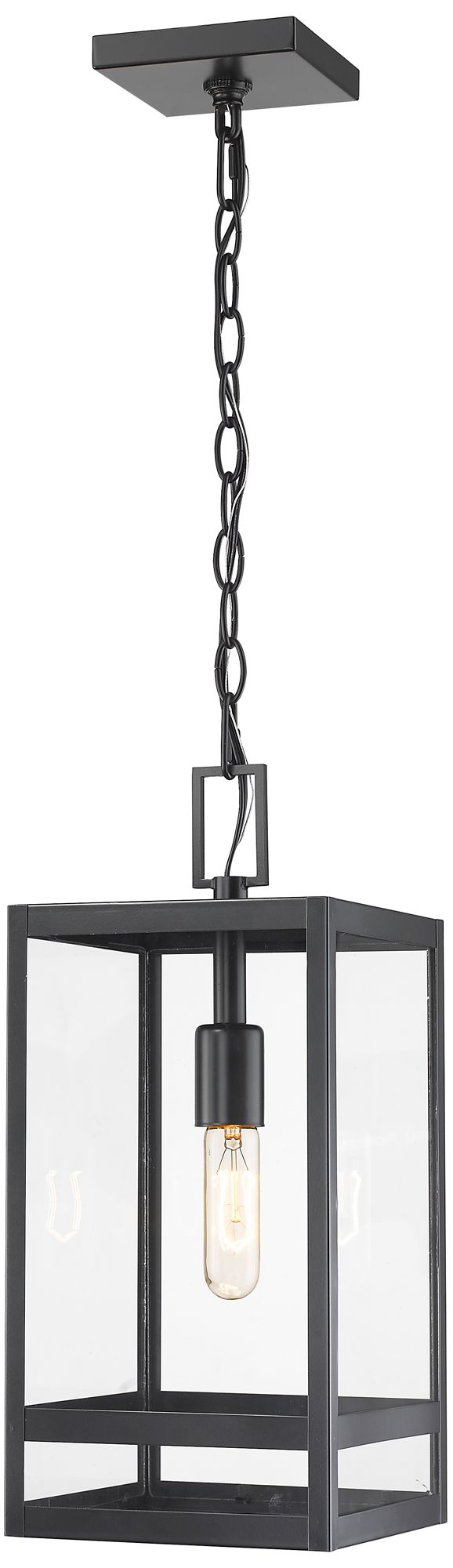 Nuri by Z-Lite Black 7.5 inch 1 Light Outdoor Chain Mount Ceiling Fixture