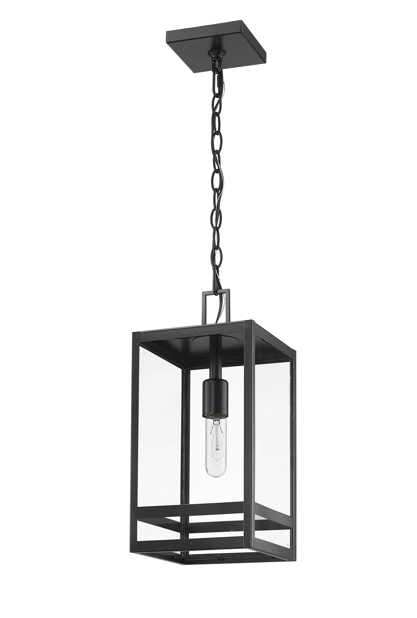 Nuri by Z-Lite Black 7.5 inch 1 Light Outdoor Chain Mount Ceiling Fixture