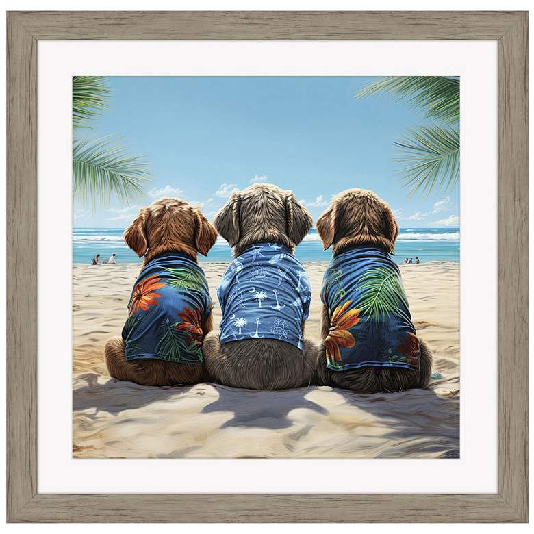 Image 1 Nuthin Butt the Beach 29"W x 29"H Framed Wall Art