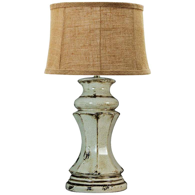 Image 1 Nutley Gray Ceramic Flared Column Table Lamp