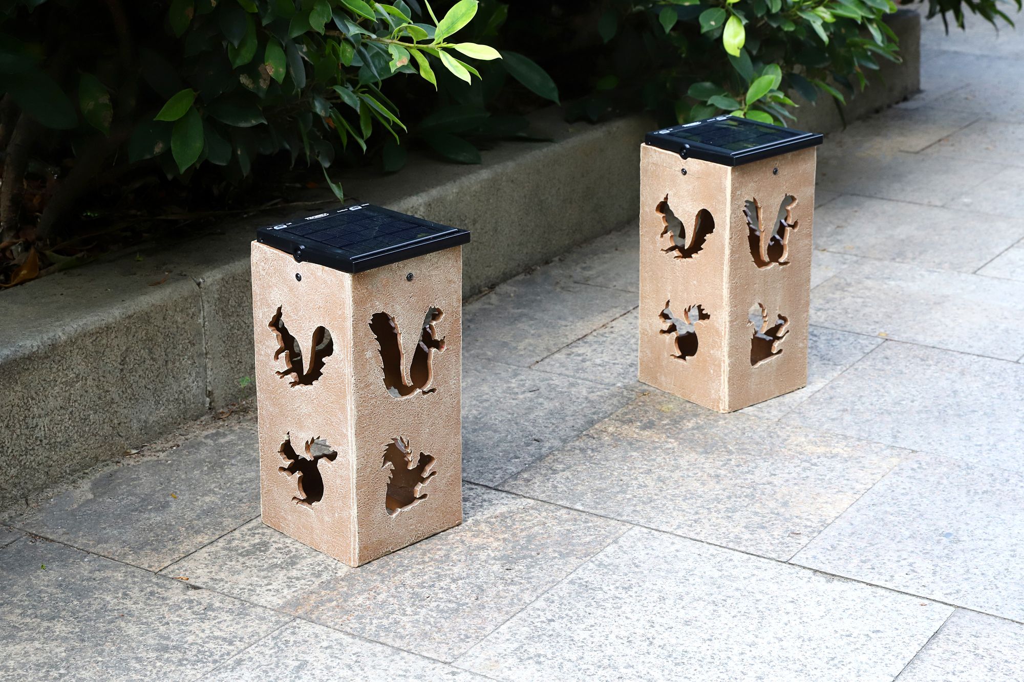 Nuts 10 3/4"H Tan Squirrel Cut-Out Solar Portable Lantern