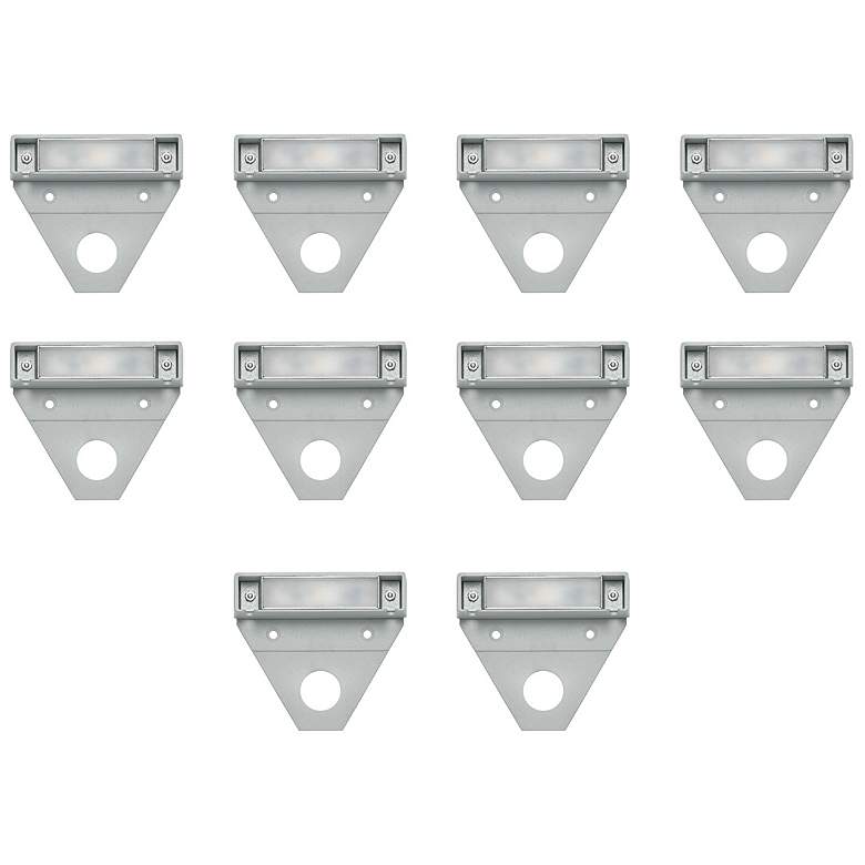 Image 7 Nuvi 3 3/4" Wide Silver LED Deck Lights Set of 10 more views