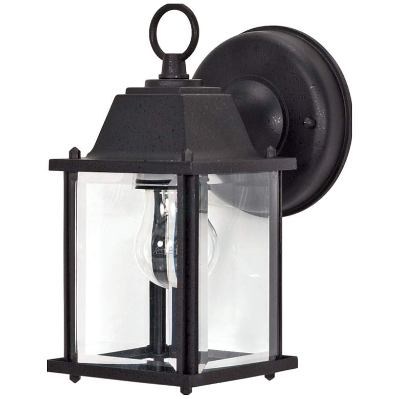 Image 1 Nuvo 1 Light 8-5/8 in. Cube Lantern with Clear Beveled Glass - Black