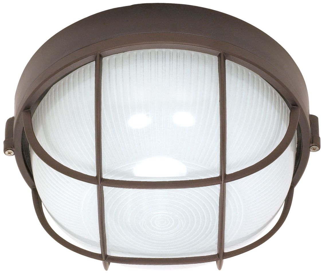 Nuvo 10" Wide Architectural Bronze Round Cage Bulkhead Outdoor Wall Light