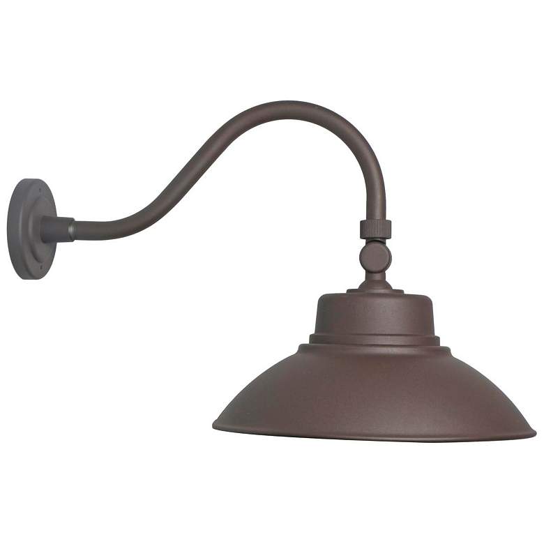 Image 2 Nuvo 14" Wide Bronze LED Gooseneck Wall Light, CCT Selectable and Phot more views