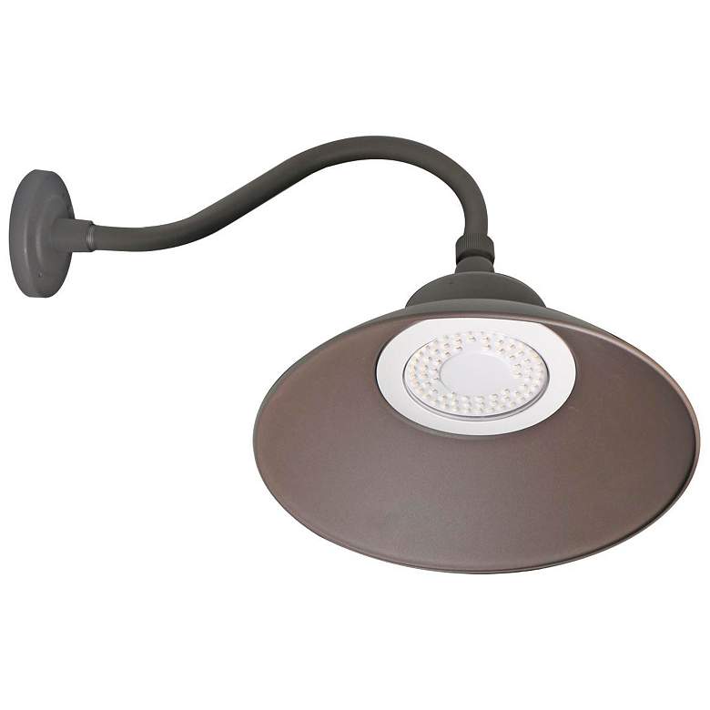 Image 4 Nuvo 14" Wide Bronze LED Gooseneck Wall Light, CCT Selectable and Phot more views