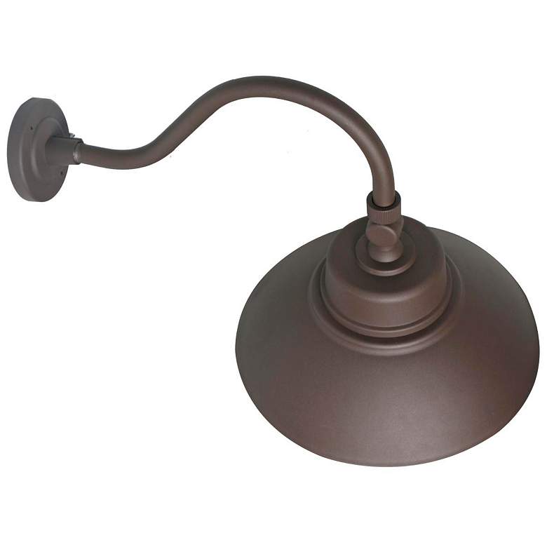 Image 6 Nuvo 14" Wide Bronze LED Gooseneck Wall Light, CCT Selectable and Phot more views