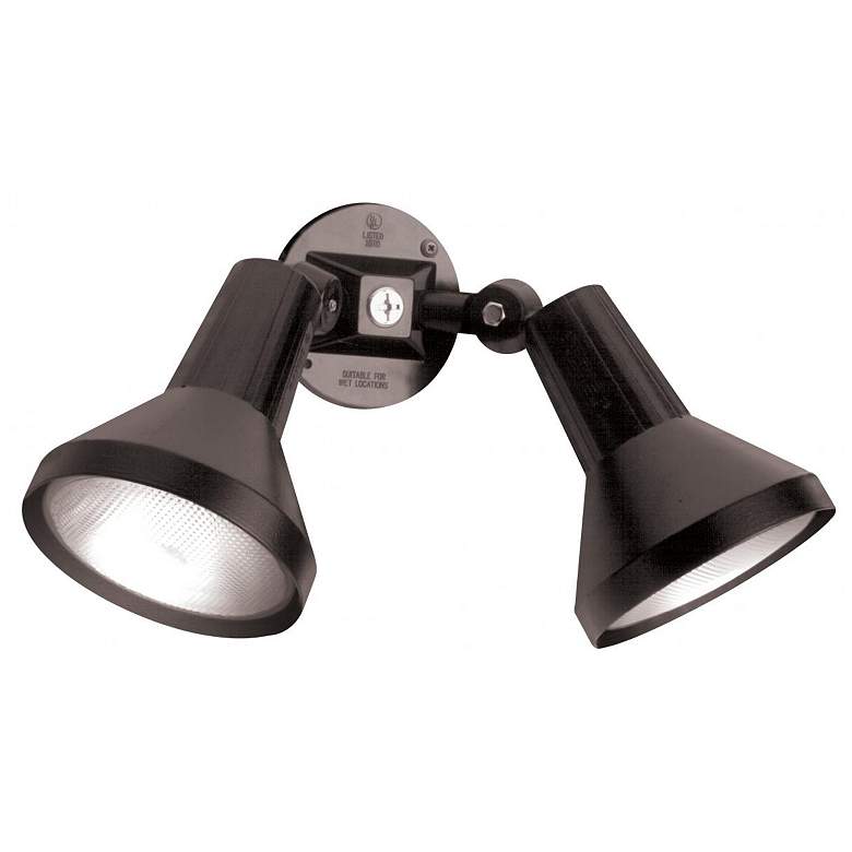 Image 1 Nuvo 15" Black 2 Light Flood Light with Adjustable Swivel