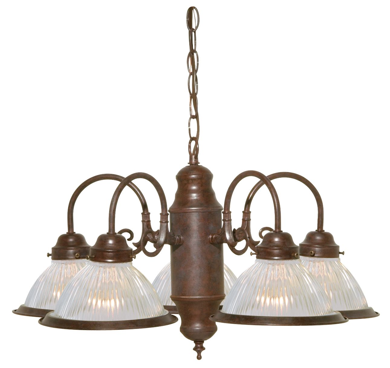 Image 2 Nuvo 22" Wide Downlight Old Bronze Frosted Glass Chandelier more views