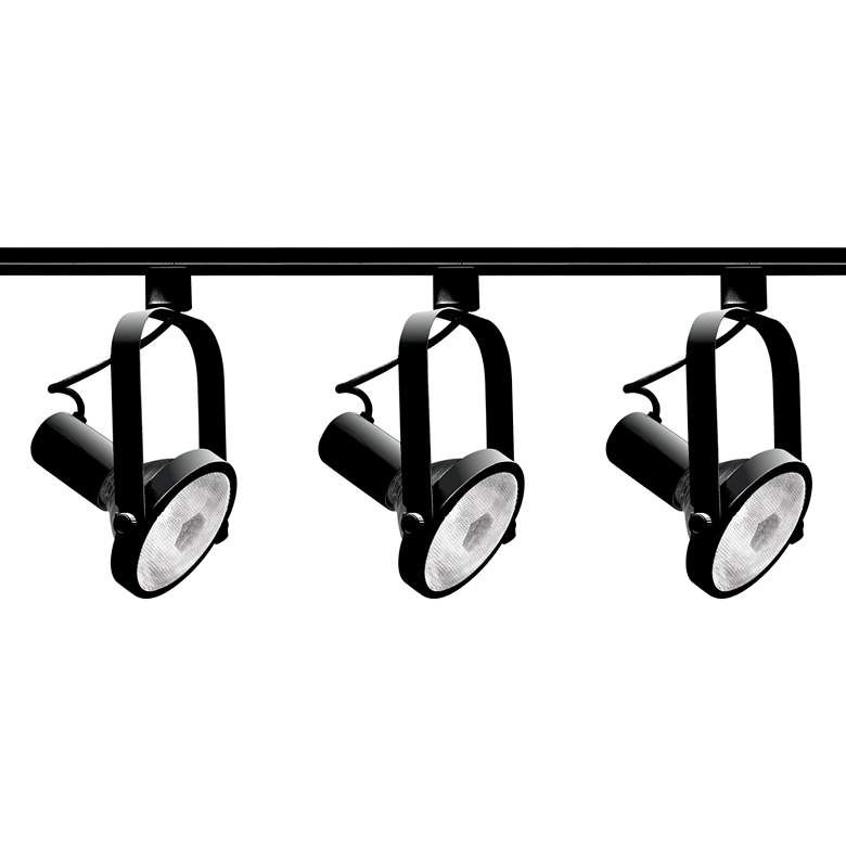 Image 1 Nuvo 3-Light Black PAR30 Gimbal Ring Track Kit