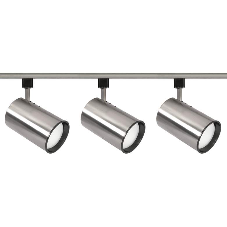 Image 1 Nuvo 3-Light Brushed Nickel Straight Cylinder Track Kit