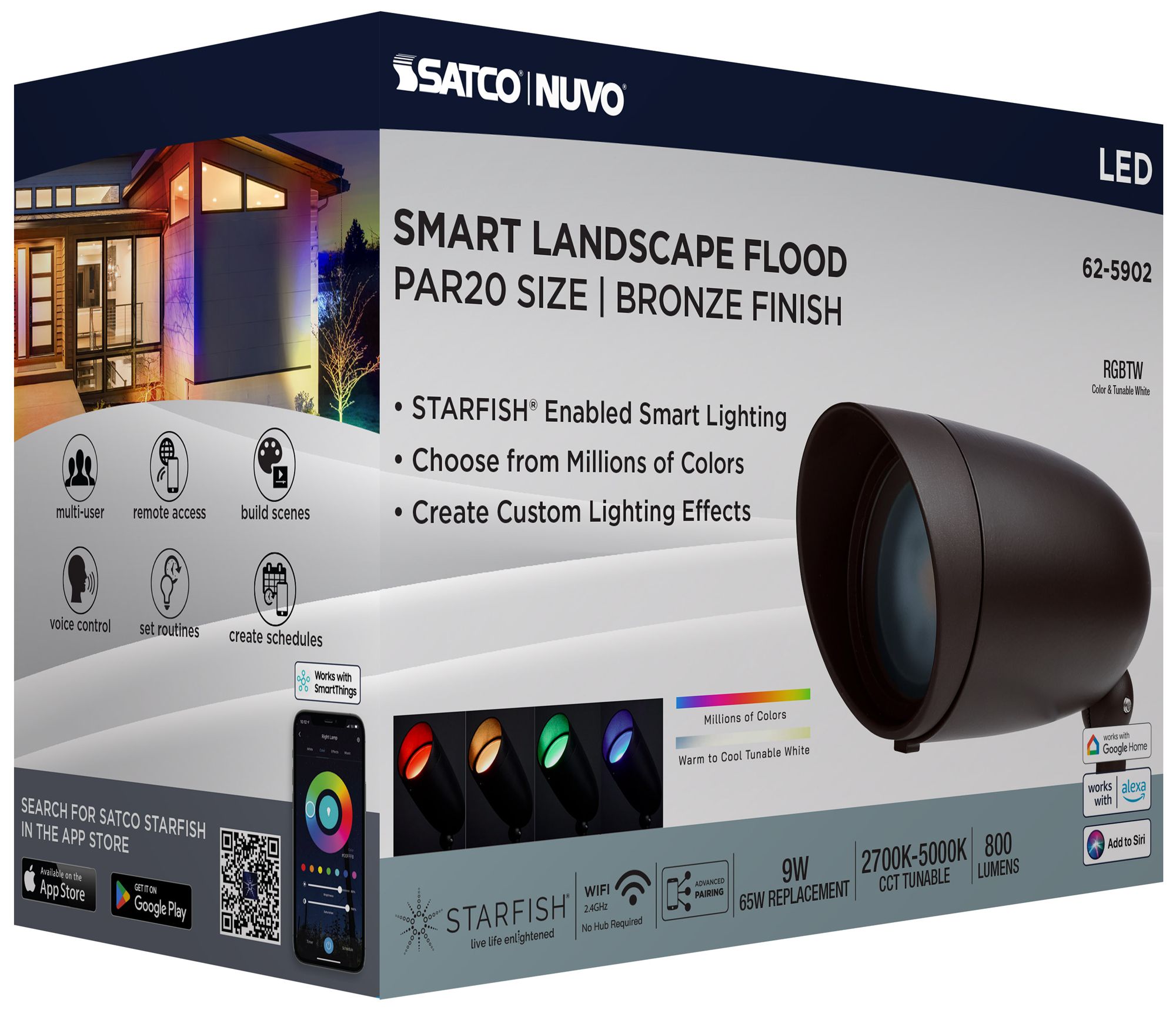 Nuvo 4 3/4" High Bronze 9 Watt LED Smart Landscape Floodlight - PAR20
