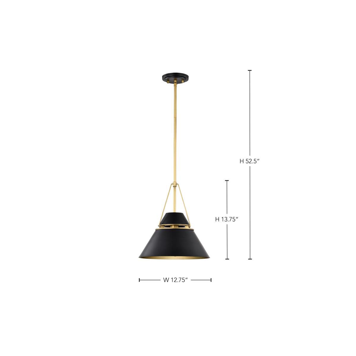 Nuvo Adina 12 3/4" Wide Matte Black 1 Light Pendant