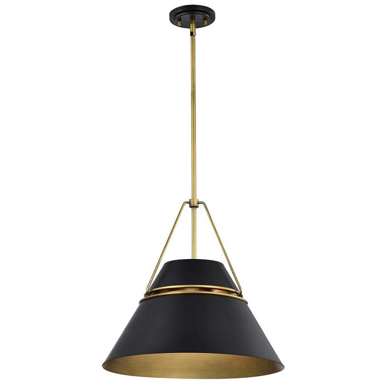 Image 3 Nuvo Adina 18" Matte Black/Natural Brass 3 Light Large Pendant more views